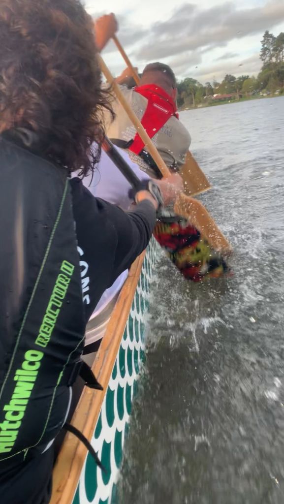 Paddlers in action on the water